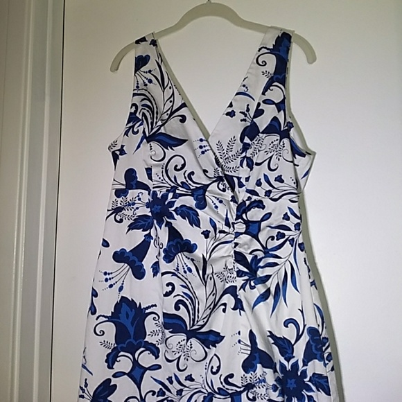 AGB blue and white floral dress sz 16 - Picture 2 of 3